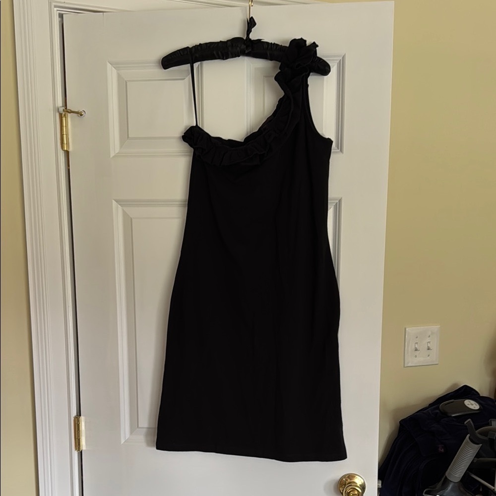 Ralph Lauren Black One-Shoulder Cocktail Dress NWT